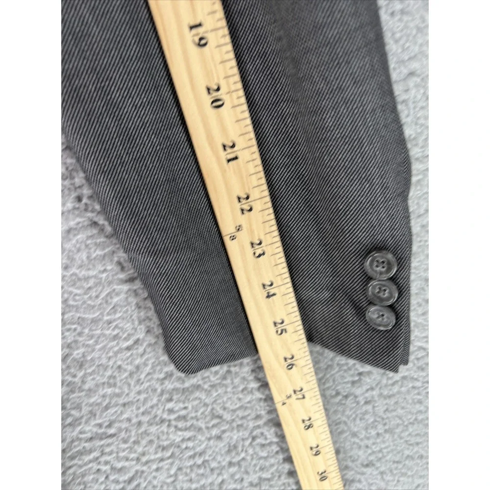 Hickey Freeman‎ Mens Gray Tasmanian Wool Blazer Sport Coat Two Button Jacket 42L